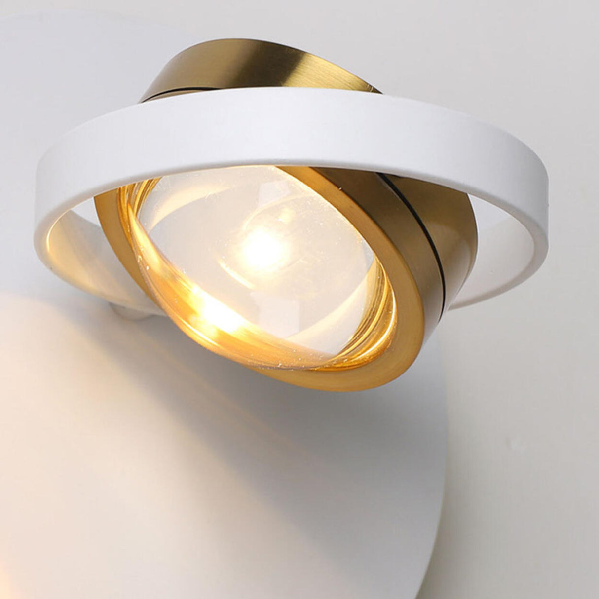 Modern White Circular Rotating Reading Wall Sconce Image - 14