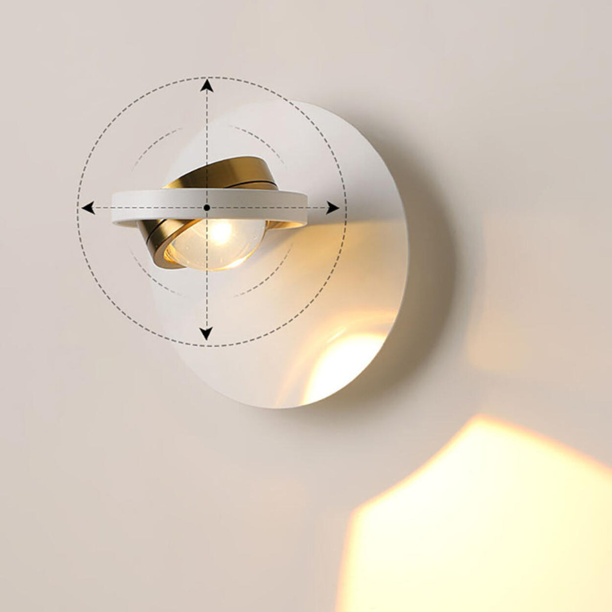 Modern White Circular Rotating Reading Wall Sconce Image - 15