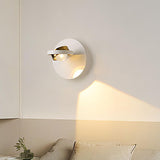 Modern White Circular Rotating Reading Wall Sconce Image - 23