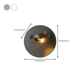 Modern White Circular Rotating Reading Wall Sconce #size