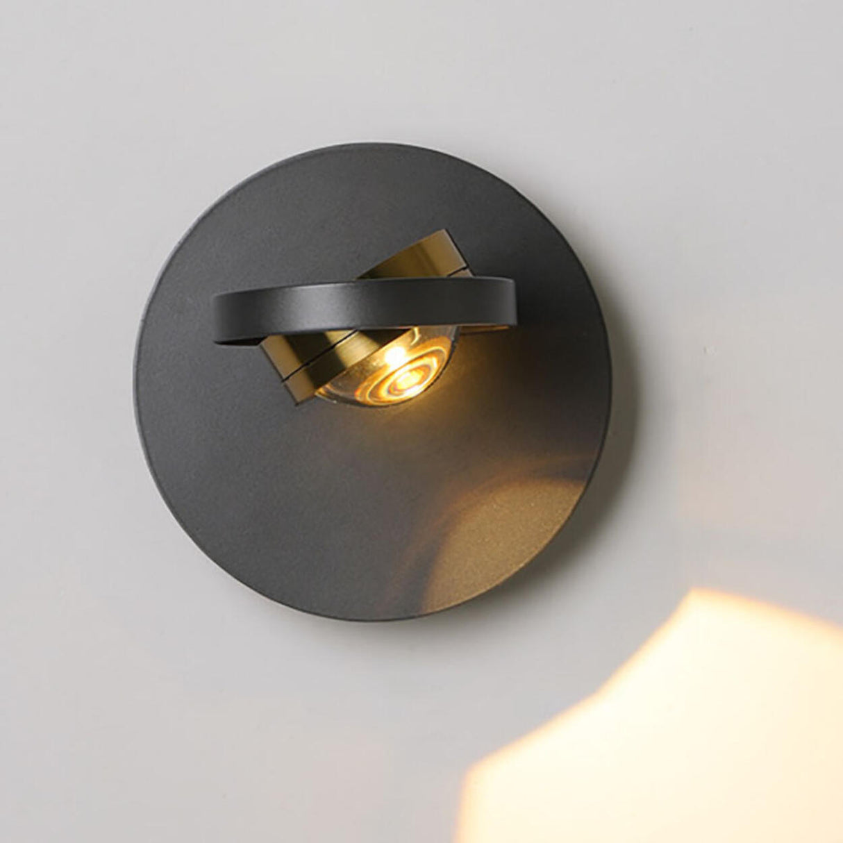 Modern White Circular Rotating Reading Wall Sconce Image - 6