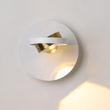 Modern White Circular Rotating Reading Wall Sconce Image - 7