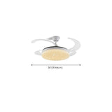 Modern White Clear Blade Round Ceiling Fan with Light Image - 13