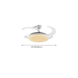 Modern White Clear Blade Round Ceiling Fan with Light Image - 14