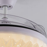 Modern White Clear Blade Round Ceiling Fan with Light Image - 8