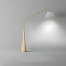 Modern White Cone and Walnut Metal LED Floor Lamp Image - 3