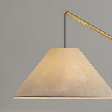 Modern White Cone and Walnut Metal LED Floor Lamp Image - 9