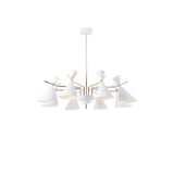 Modern White Cone Metal Chandelier Adjustable Height Image - 17