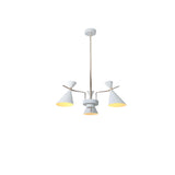 Modern White Cone Metal Chandelier Adjustable Height Image - 7