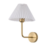 Modern White Cone Pleated Fabric Shade Wall Sconce Image - 10