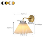 Modern White Cone Pleated Fabric Shade Wall Sconce Image - 18