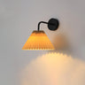 Modern White Cone Pleated Fabric Shade Wall Sconce Image - 9