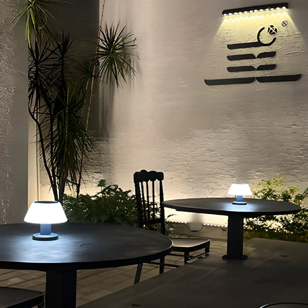 Modern White Cone Touch Control Outdoor Table Lamp Image - 3