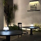 Modern White Cone Touch Control Outdoor Table Lamp Image - 3