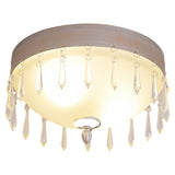 Modern White Crystal Bowl-Shaped Glass Flush Mount Lamp Image - 5