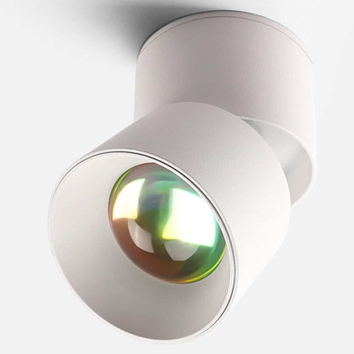 Modern White Cylinder Adjustable LED Flush Mount Light Image - 11