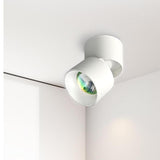 Modern White Cylinder Adjustable LED Flush Mount Light Image - 12