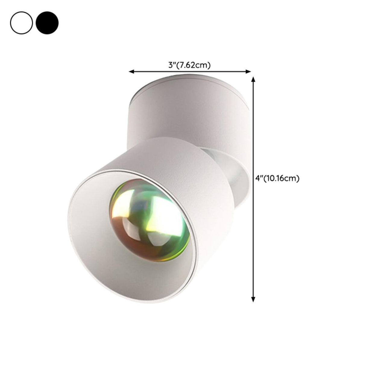 Modern White Cylinder Adjustable LED Flush Mount Light 