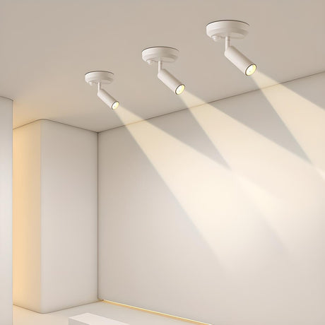 Modern White Cylinder LED Semi-Flush Mount Ceiling Lamp Image - 1