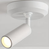 Modern White Cylinder LED Semi-Flush Mount Ceiling Lamp Image - 12