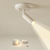 Modern White Cylinder LED Semi-Flush Mount Ceiling Lamp Image - 2