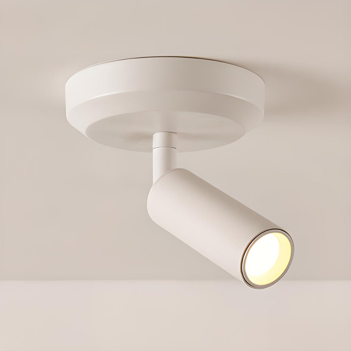 Modern White Cylinder LED Semi-Flush Mount Ceiling Lamp Image - 6