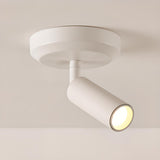 Modern White Cylinder LED Semi-Flush Mount Ceiling Lamp Image - 6