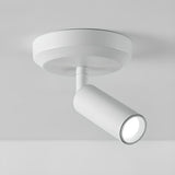 Modern White Cylinder LED Semi-Flush Mount Ceiling Lamp Image - 7