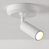 Modern White Cylinder LED Semi-Flush Mount Ceiling Lamp Image - 8