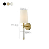 Modern White Cylindrical Shade Metal Wall Sconce #size