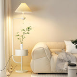 Modern White Dome and Arc Floor Lamp with Storage Image - 12