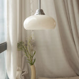 Modern White Dome Glass Pendant Light for Bedroom Image - 10