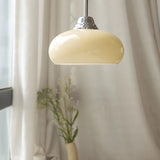 Modern White Dome Glass Pendant Light for Bedroom Image - 3