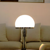 Modern White Dome Glass Shade Clear Base Table Lamp Image - 12