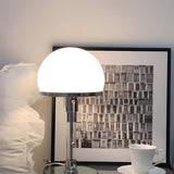 Modern White Dome Glass Shade Clear Base Table Lamp Image - 13