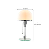 Modern White Dome Glass Shade Clear Base Table Lamp #size