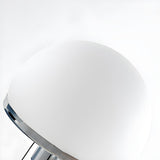 Modern White Dome Glass Shade Clear Base Table Lamp Image - 8