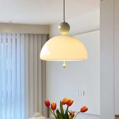 Modern White Dome Pendant Light Chandelier Image - 2