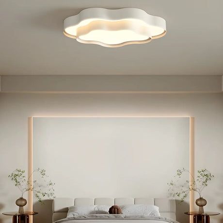 Modern White Double Layer Cloud LED Flush Mount Light Image - 1