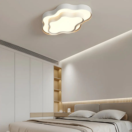 Modern White Double Layer Cloud LED Flush Mount Light Image - 2