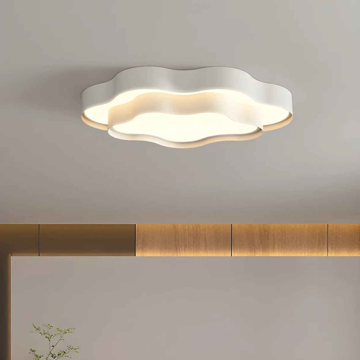 Modern White Double Layer Cloud LED Flush Mount Light Image - 9