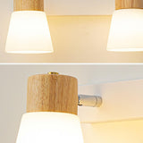 Modern White Double Light Wooden Wall Sconce Image - 10