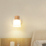 Modern White Double Light Wooden Wall Sconce Image - 17