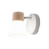 Modern White Double Light Wooden Wall Sconce Image - 18