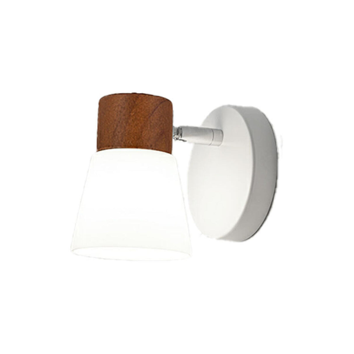 Modern White Double Light Wooden Wall Sconce Image - 2