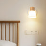 Modern White Double Light Wooden Wall Sconce Image - 5