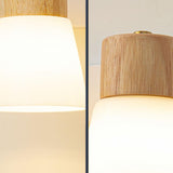 Modern White Double Light Wooden Wall Sconce Image - 6