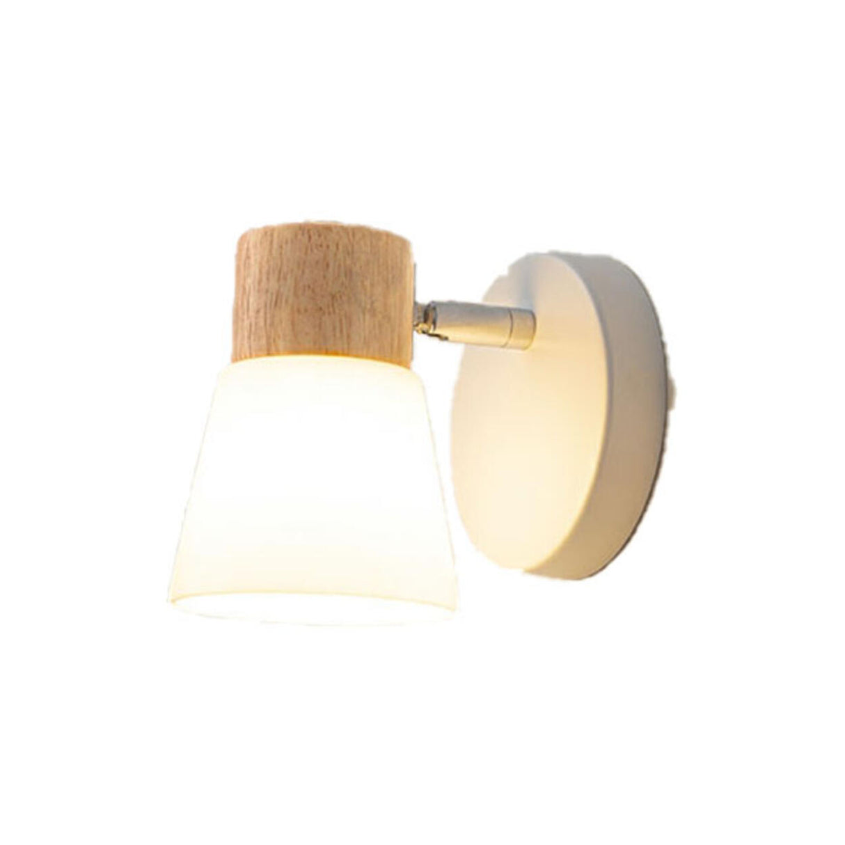 Modern White Double Light Wooden Wall Sconce Image - 7