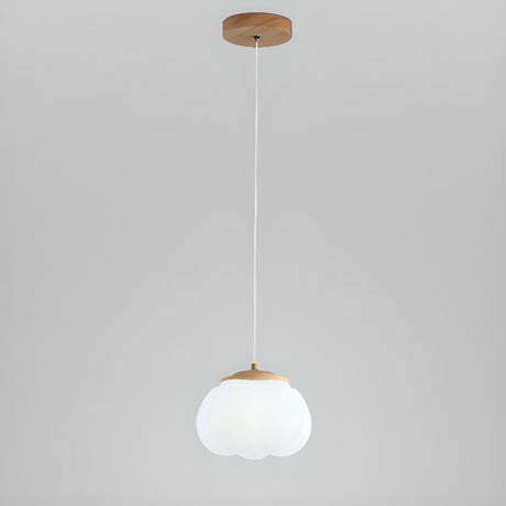 Modern White Drum Cloud Pendant Light Flexible Length Image - 2