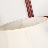 Modern White Drum Fabric Ceramic Vase Base Table Lamp Image - 9